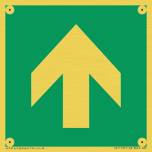 E907 Safe condition: Up / forwards arrow (90 deg supplimentary)